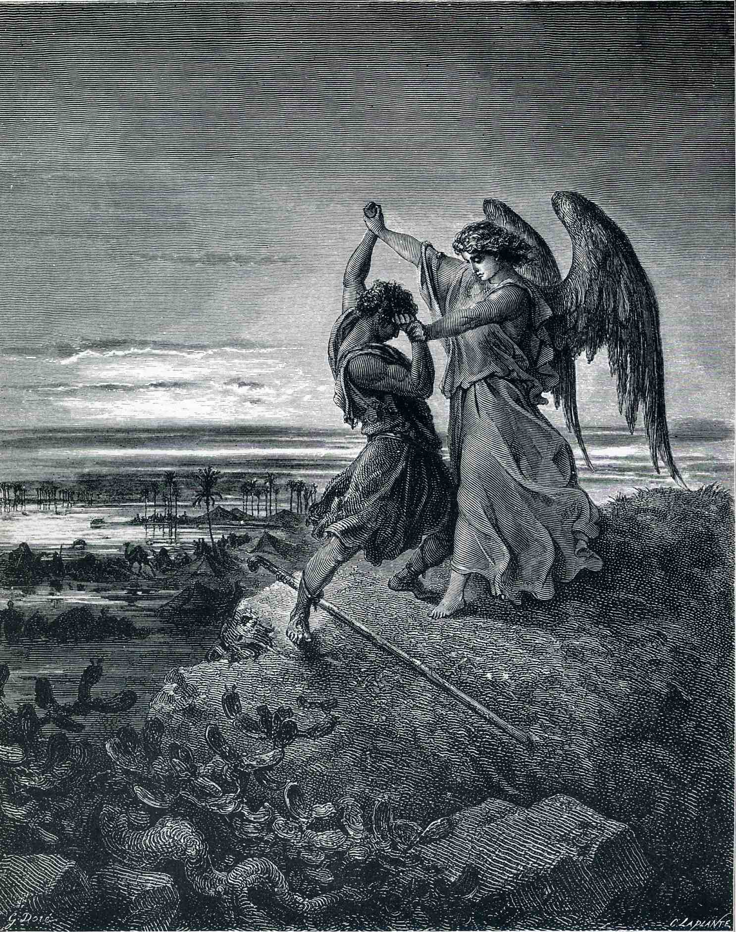 Gustave Doré, Jacob Wrestling with the Angel (1855)