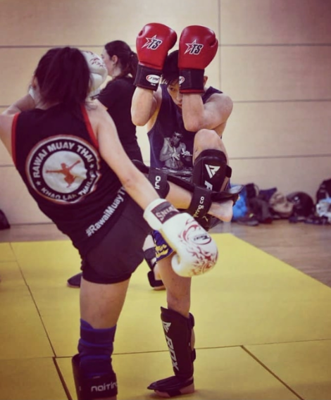 Myself mid-spar